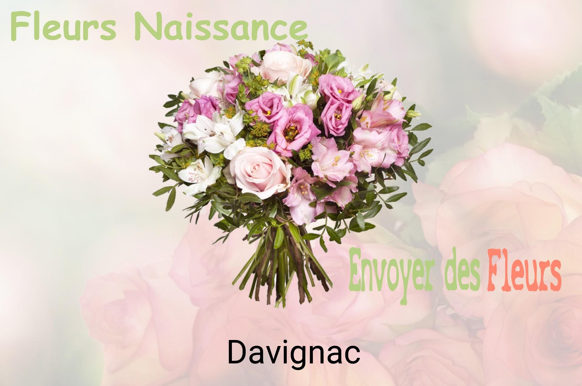 Bouquet de fleurs de naissance livré à Davignac